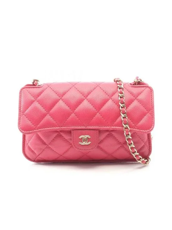 Chanel Tote Quilted Magenta Leather Fabric Eco Chain - Picture 6 of 9